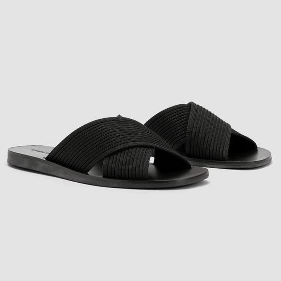 Everlane Day Crossover Sandal Black Knit Slide Size 9.5 Sustainable Flat - Picture 7 of 7
